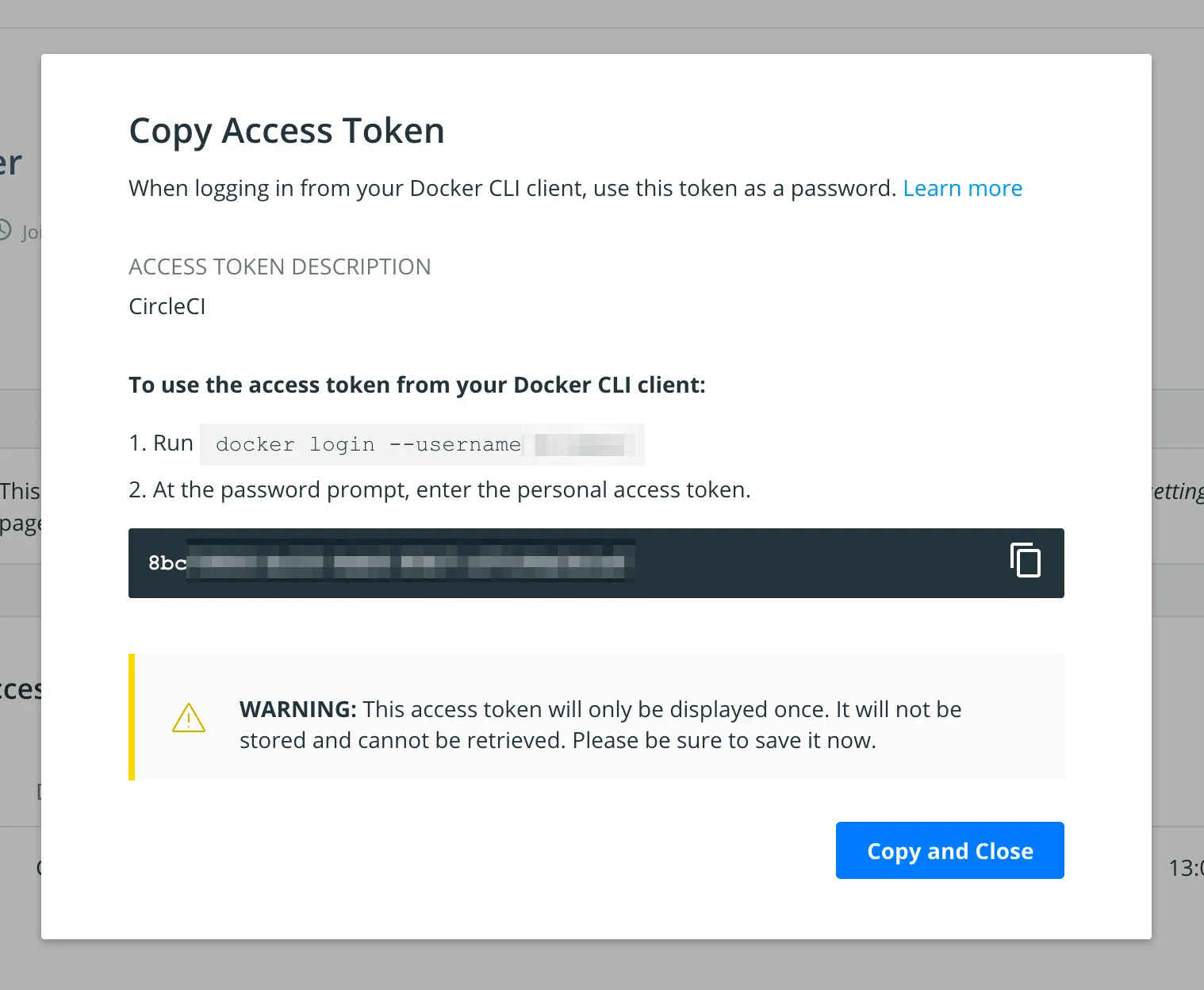 generated access token
